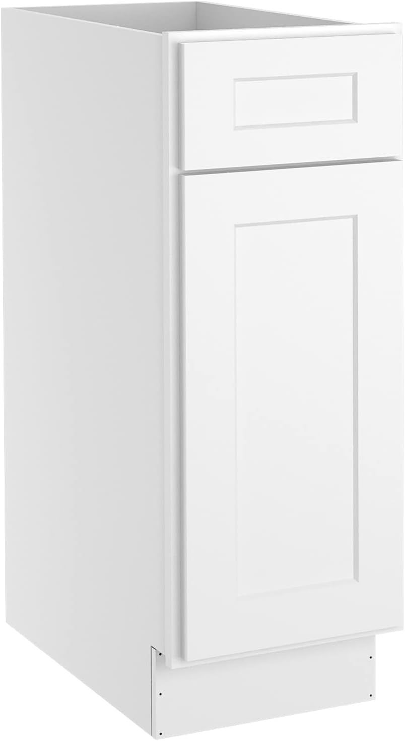 LOVMOR Kitchen Base Cabinets, Sideboard Storage Cabinet, Entryway Cabinet with 1-Drawer & Adjustable Shelf, 12