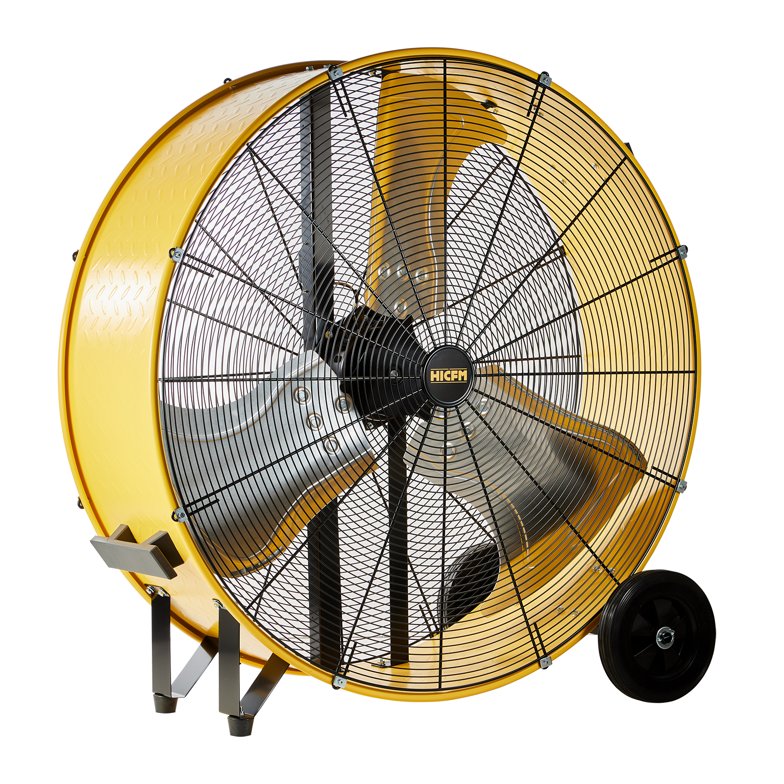 HiCFM 21100 CFM 36 inch Heavy Duty Barrel Fan with Powerful 4/5 HP Motor, Turbo Blade, Solid Wheels & Low Noise Working for Industrial or Commercial Use - UL Safety Listed