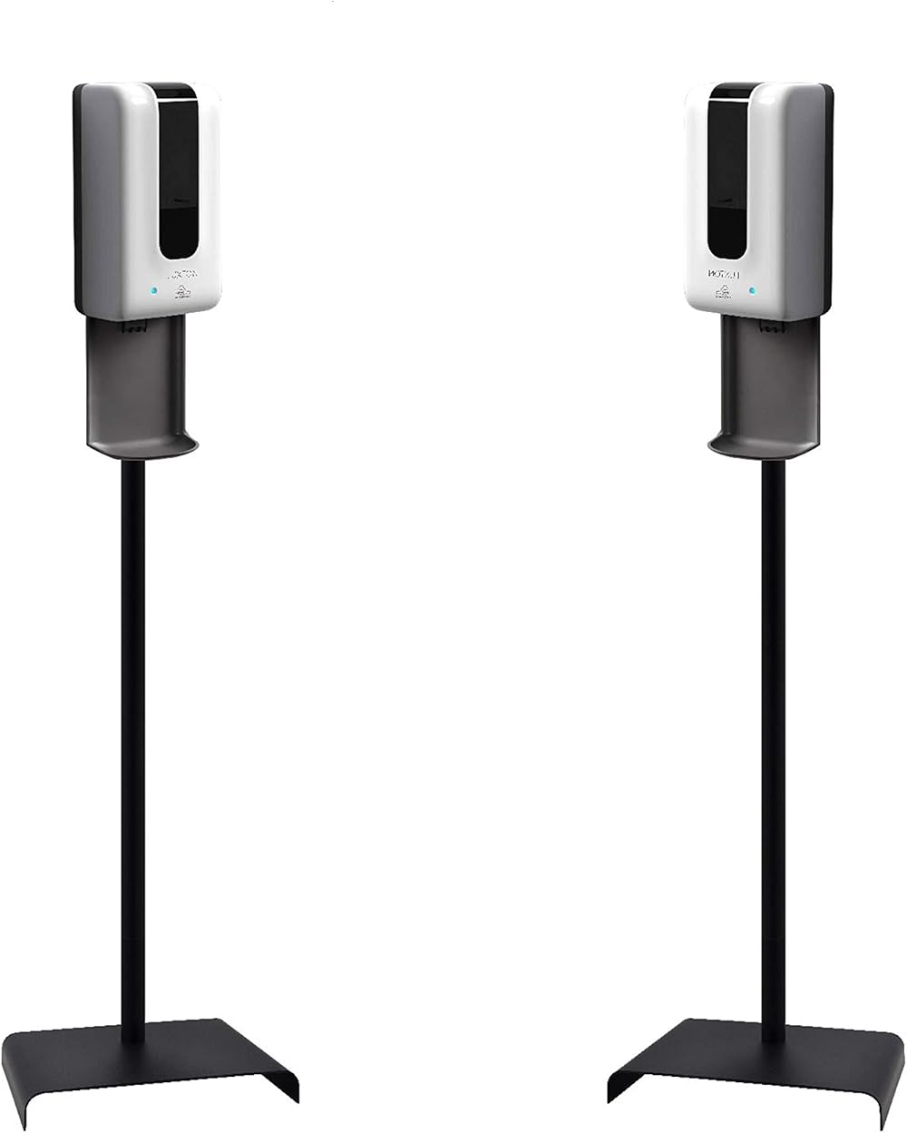 Luxton 2 Pack Automatic Hand Sanitizer Dispenser/Soap Dispenser - Sanitizing Station - Floor Stand, Drip Catcher - Touchless Auto Sensor, Refillable 1200ml Bottle - Portable White