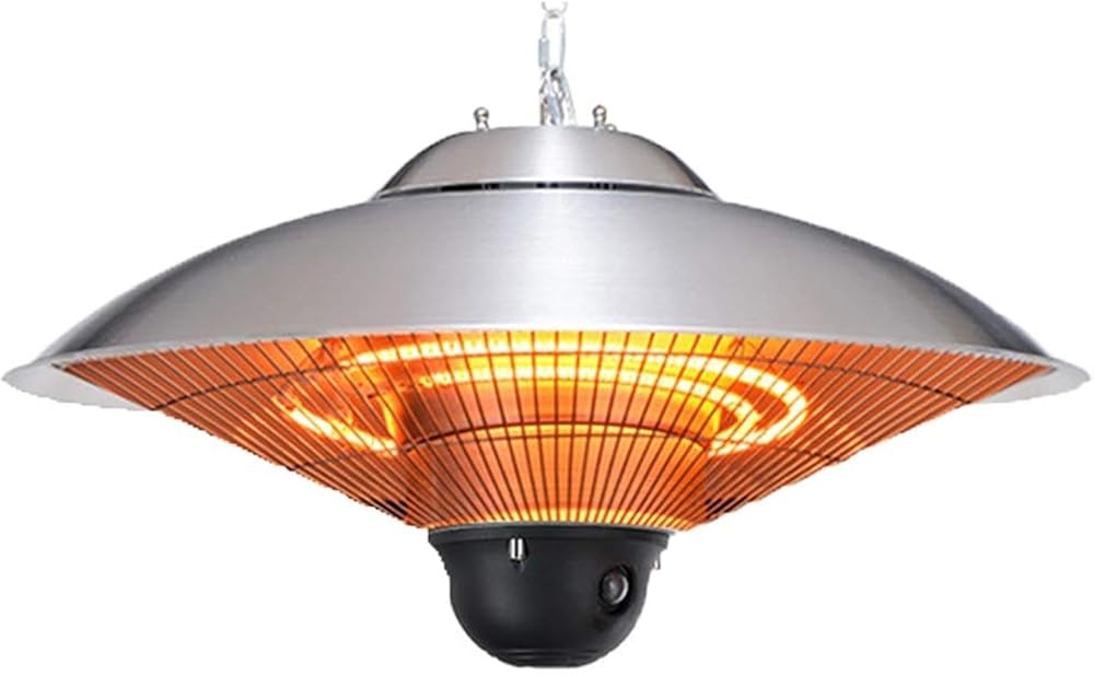 2200W Patio Heater Outdoor Ceiling Mounted Aluminium Halogen Electric Hanging Heating Light With Remote Control,2500W