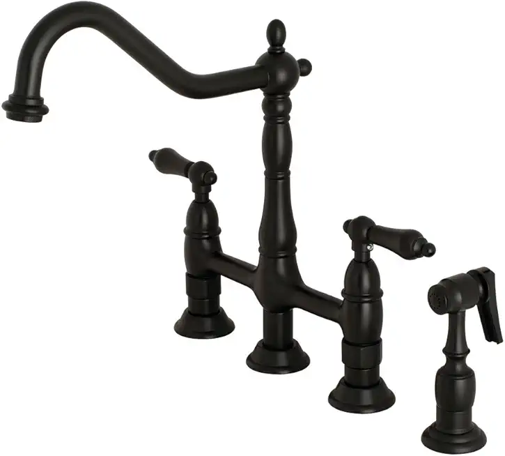 Kingston Brass KS1270ALBS Heritage Bridge Kitchen Faucet, 8-9/16