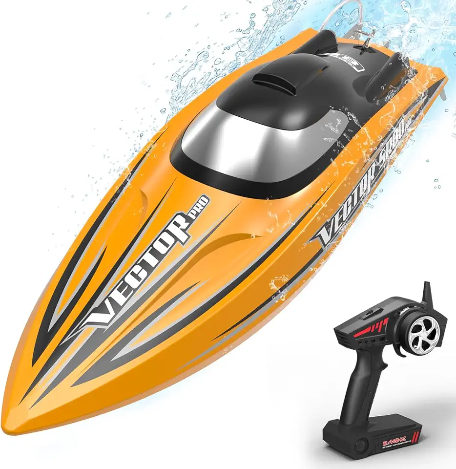 VOLANTEXRC Brushless RC Boat VectorSR80 Pro, 50MPH 32.5” High Speed Remote Control Boat, Fast Racing Boat with Self-Righting&Durable Metal Parts for Adults (798-4P RTR)