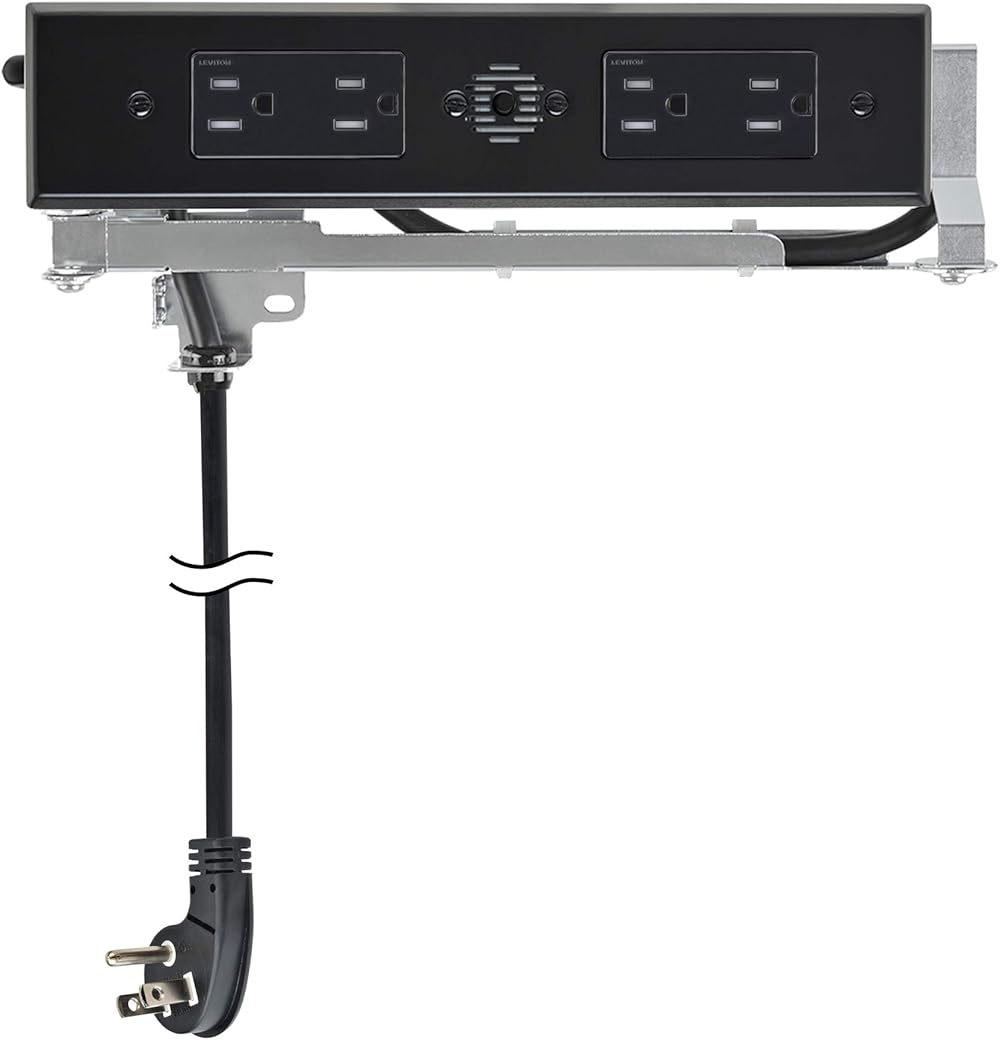 Docking Drawer Blade Duo Outlet | Create organized spaces in Kitchen, Bathroom, Closet drawers, Declutter Counters | 15 amp, Black