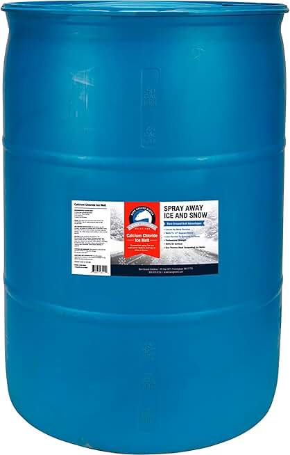 Bare Ground Bolt BGB-55DC Fast-Acting CaCl2 Ice Melt Liquid for All Su, 55 Gallons in in Proffesional Drum, Blue