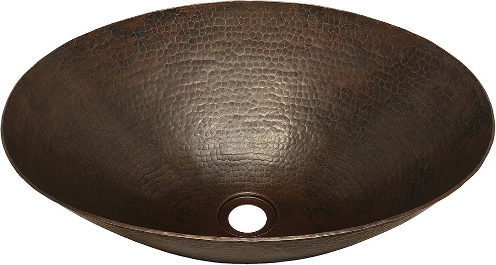 CORDOBA Copper Bathroom Sink and Oil Rubbed Bronze Strainer Drain