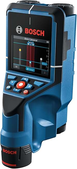BOSCH D-TECT200C 12V Max Wall and Floor Scanner, Includes 2.0 Ah 12V Max Lithium-Ion Battery & Charger, USB Cable, & Soft Pouch