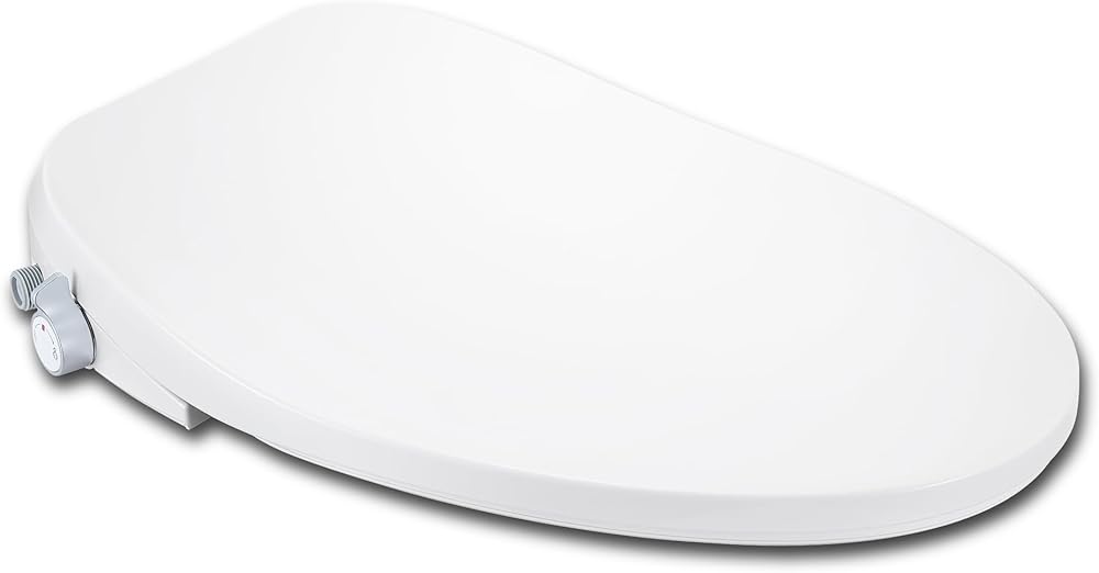 Bidet Toilet Seat With Adjustable Water Temperature, The Heated Toilet Seat With Detachable Nozzle, Bidet Seat with Night Light, White