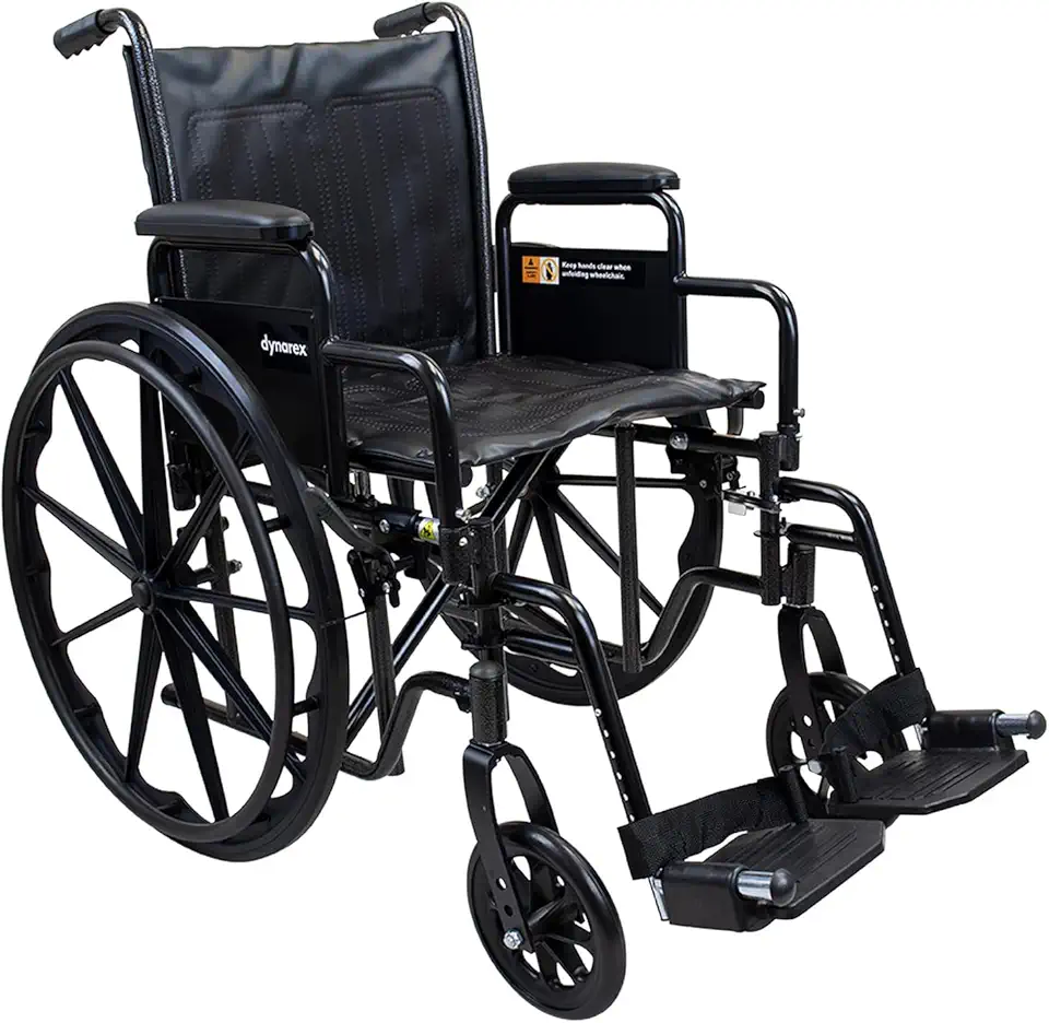 Dynarex DynaRide Series 2 Wheelchair with Detachable Desk Arms has an Adjustable Height 20