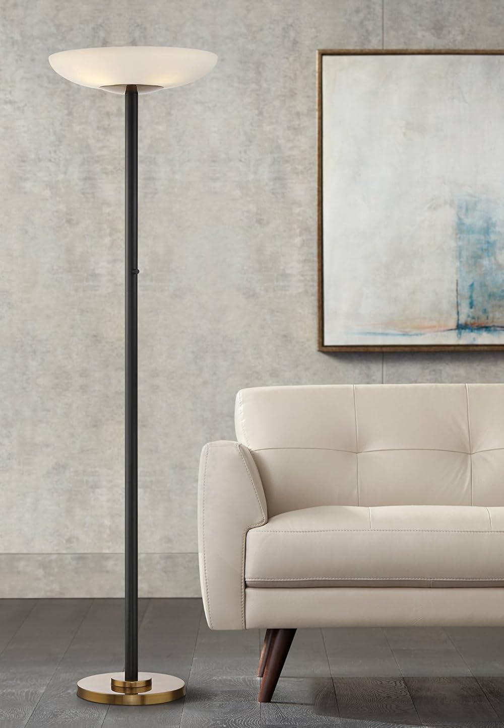 Possini Euro Design Meridian Light Blaster™ Modern Style Torchiere Floor Lamp LED 72