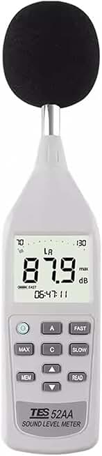 TES-52AA Sound Level Meter Tester TES52AA Noise Meter Tester 26 to 130dB Measurement Ranges | 60dB Dynamic Range | 0.1dB Resolution | A&C Frequency Weighting TES 52AA