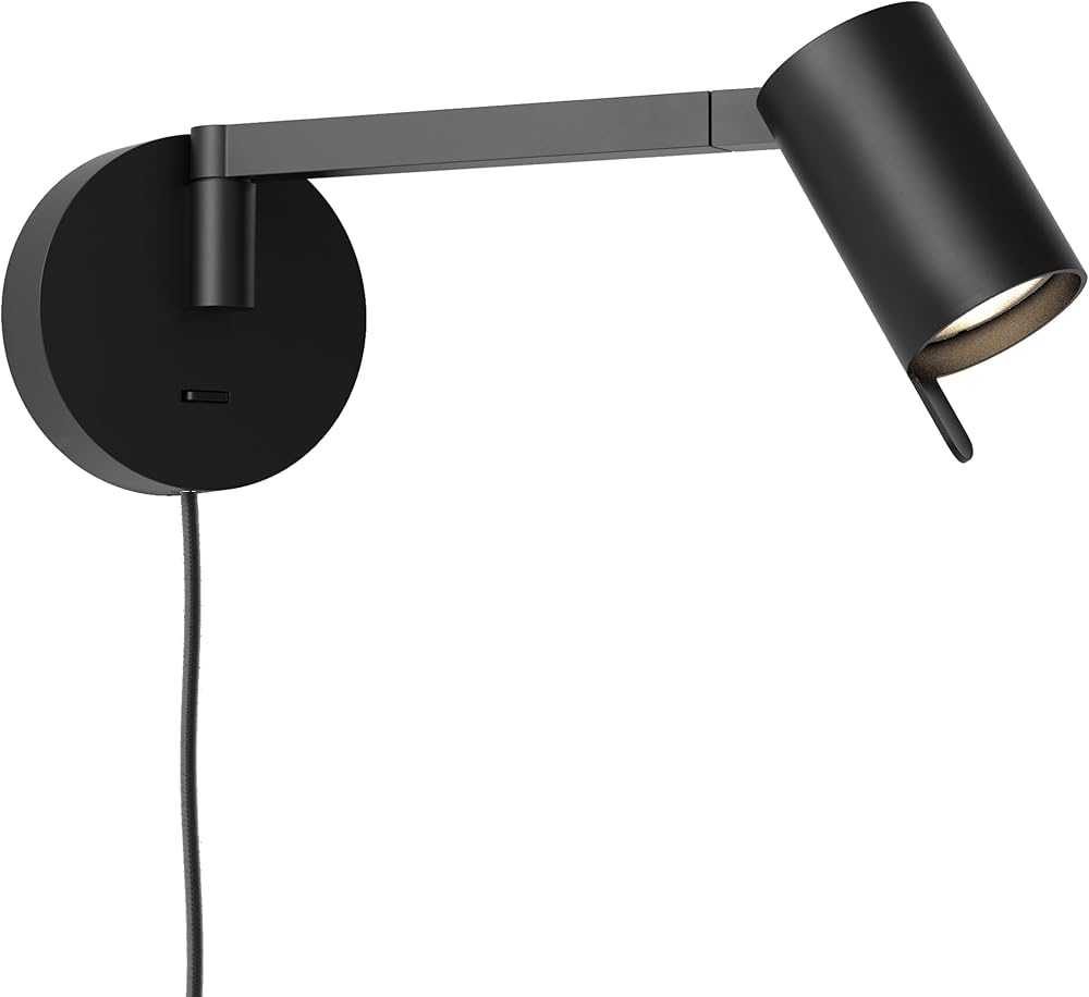 Astro Ascoli Swing Plug-in Indoor Reading Light (Matt Black) - Dry Rated - GU10 Lamp, Designed in Britain - 1286140-3 Years Guarantee