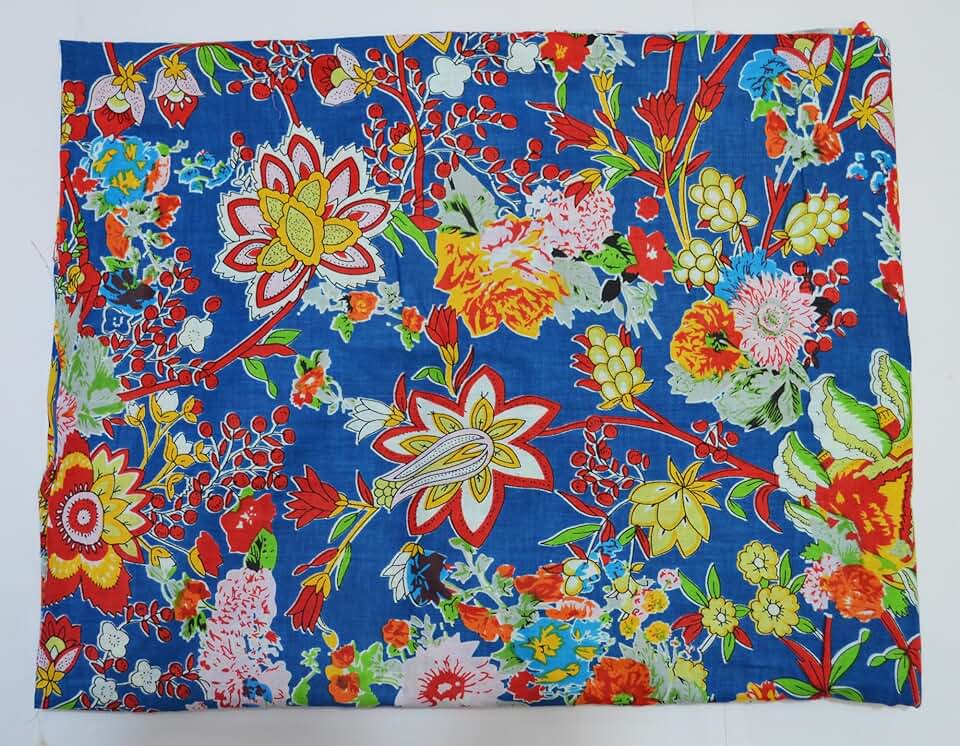 Scrren Print Dressmaking by The Yard Fabric 100% Cotton Floral Print Fabric for Sewing Crafting Ethnic Running Natural Dye Sanganeri Indian Fabric by The Yard 496 (50 Yard pre Cut)
