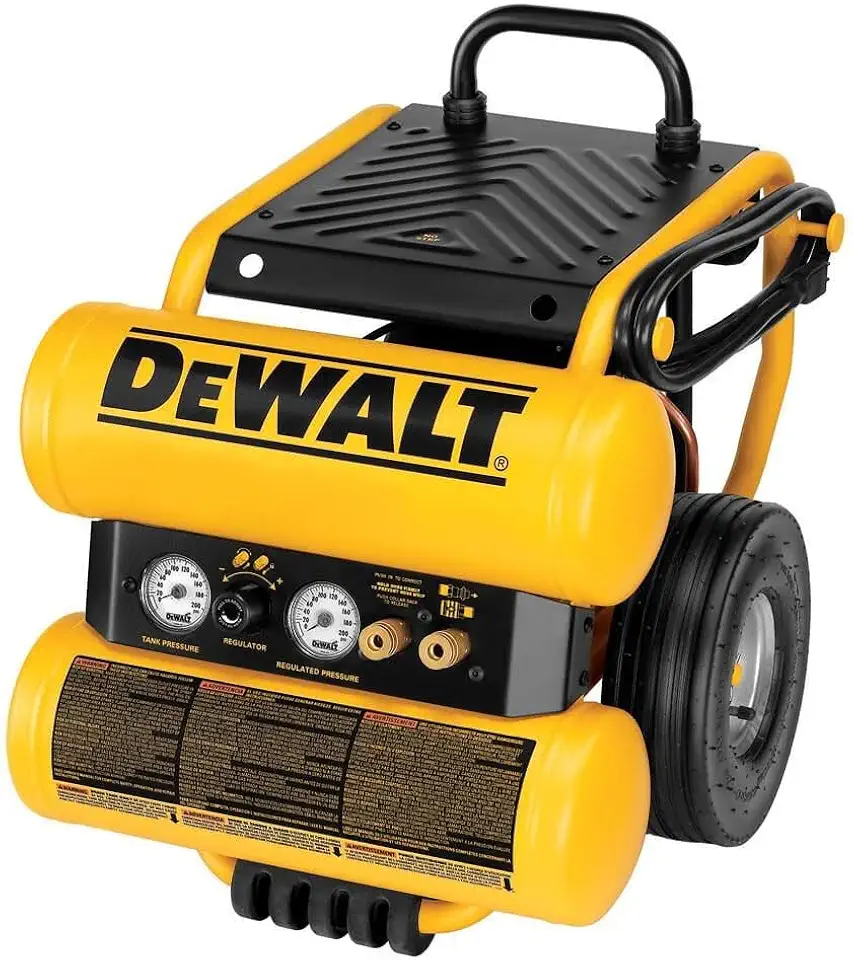 DEWALT D55154 1.1 HP Continuous 4 Gal Electric Wheeled Dolly-Style Air Compressor with Panel