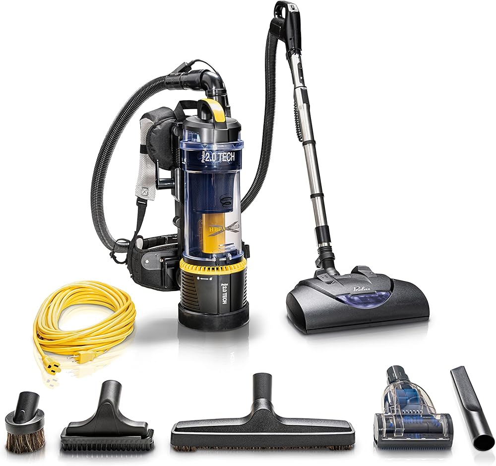 Prolux 2.0 Commercial Bagless Backpack Vacuum Cleaner, Commercial Power Nozzle Kit, Dual HEPA Shield Filtration