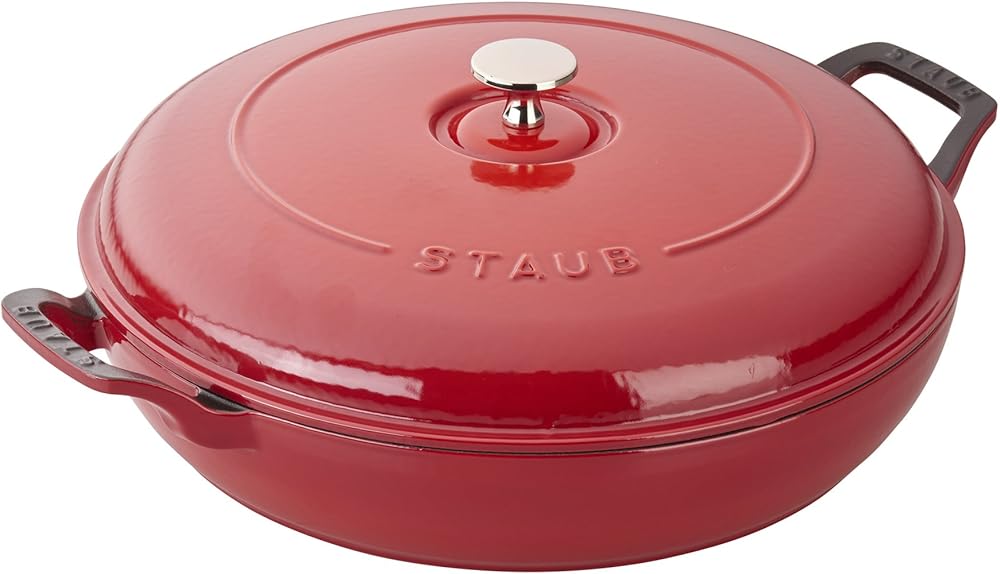 Staub Cast Iron 3.5-qt Braiser - Cherry, Made in France
