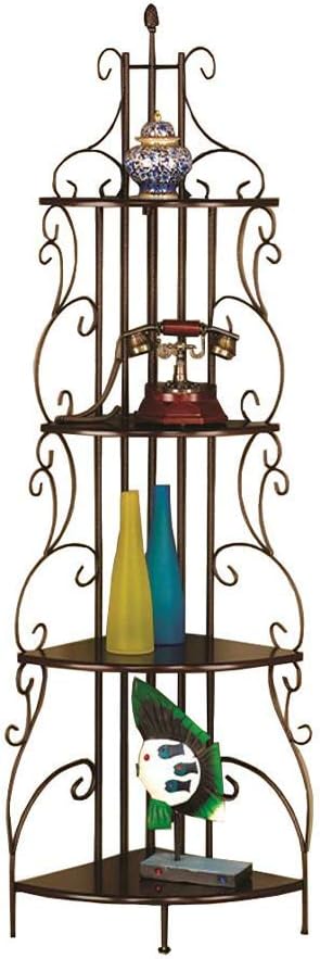 Coaster Furniture 4-Shelf Cappuccino and Copper Corner Bookcase 16.5