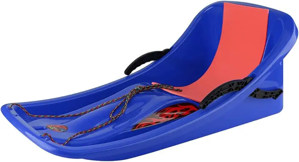 Heavy Duty Snow Sledge, Thickened Ski Board, Adults Kids Plastic Toboggan Unisex Sleigh Sled, Use on Ice/Snow/Grass/Fine Sand,Dark Blue