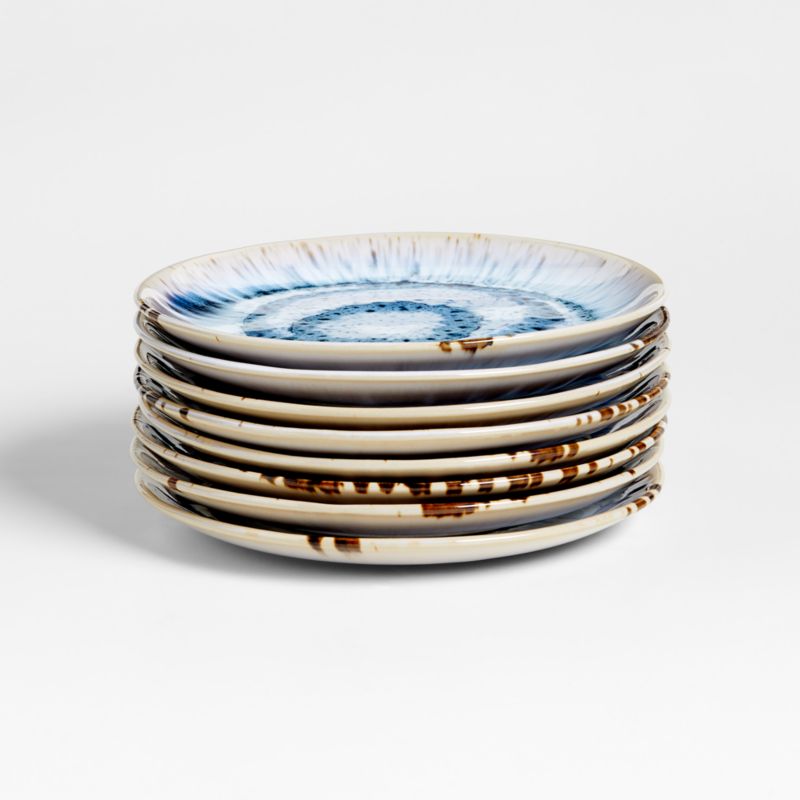 Julo Blue Salad Plates, Set of 8