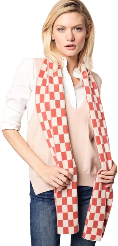 Modern Checkered Cashmere Scarf
