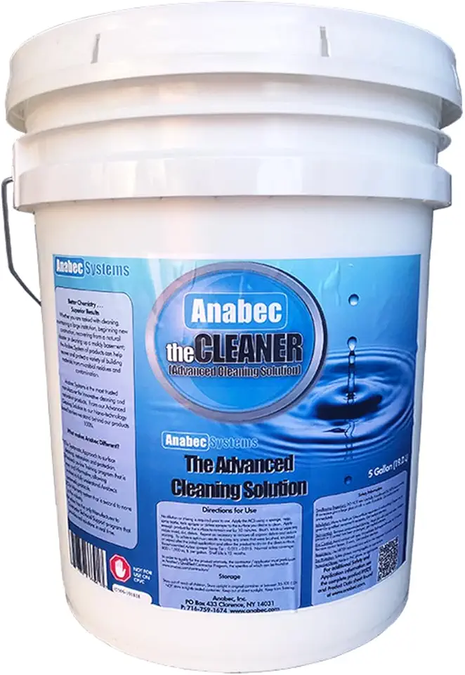 Anabec - Advanced Mold & Mildew Cleaning Solution, 5 Gallons Mold Remediation, Bio-Hazard Remediation, Institutional Cleaning, Water & Fire Damage, New Construction, Wildlife Decontamination