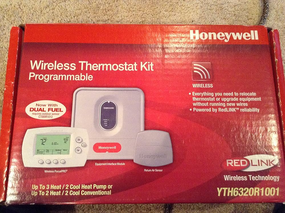 YTH6320R1001, Programmable Redlink Enabled Wireless Focuspro Thermostat Kit, 1, White