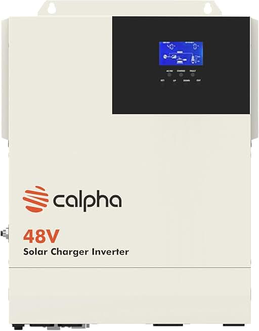 Calpha Solar Hybrid Inverter 3500W Pure Sine Wave Parallel Inverter Solar Inverter Charger Built-in 80A MPPT Charge Controller for Home RV Off-Grid System for 48V Lead-Acid and Lithium Battery