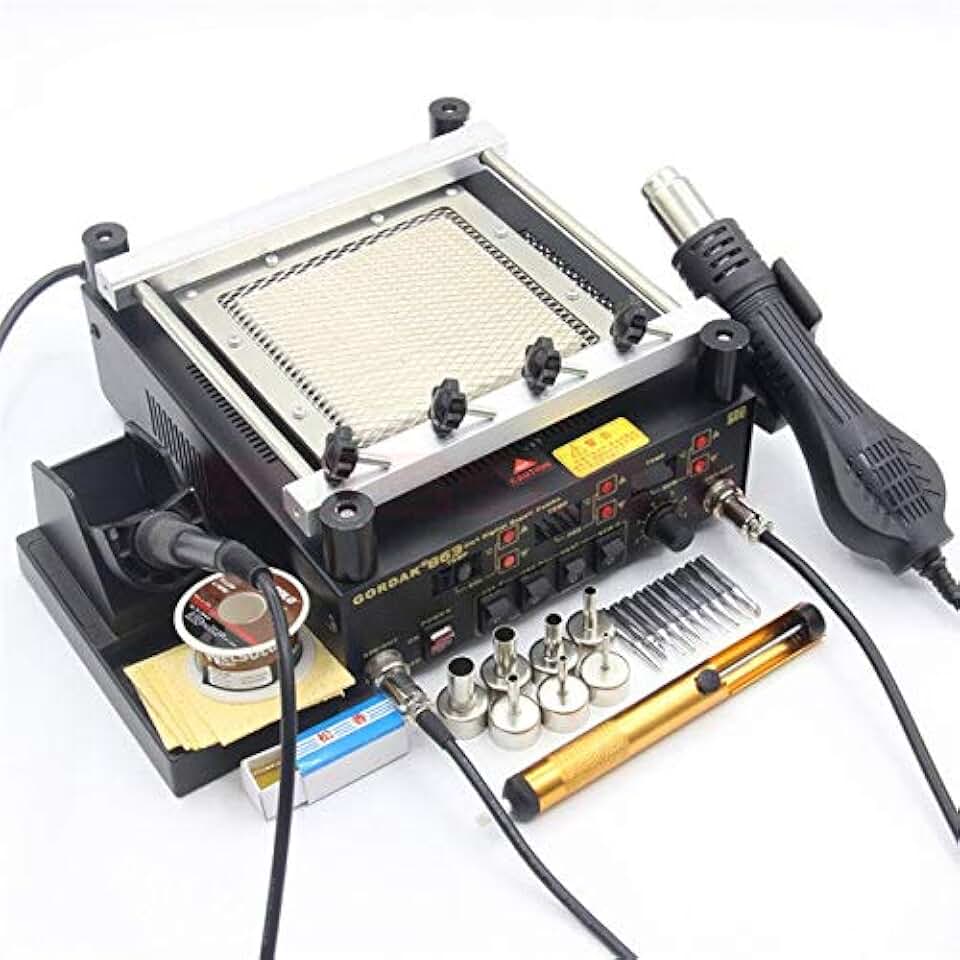 Soldering Occus 863 3 in 1 Digita Hot Air Heat Gun BGA Rework Solder Station Electric Soldering iron IR Infrared Preheating Station - (CN, Color: B, Plug Type: AU)