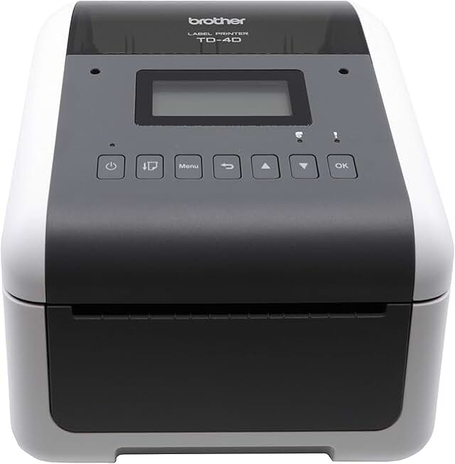 Brother TD-4550DNWB 4-inch Thermal Desktop Barcode and Label Printer, for Labels, Barcodes, Receipts and Tags, 300 dpi, 6 IPS, Standard USB and Serial, Ethernet LAN, Built-in Wi-Fi and Bluetooth
