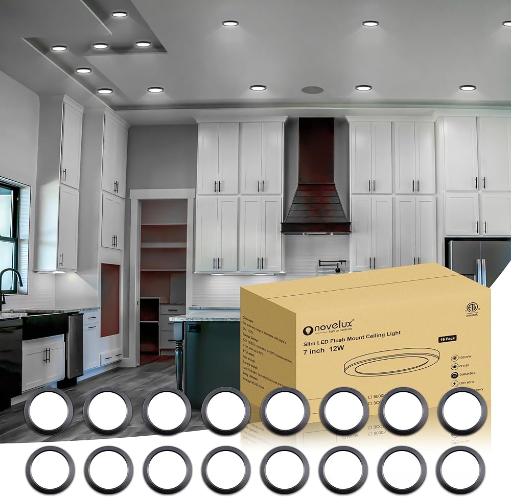 7 Inch Small LED Flush Mount Ceiling Light Dimmable,5000k Daylight Ultra Slim Round Flat Panel Ceiling Light Fixture,Modern Ceiling Lamp for Closet,Kitchen,Bathroom,Hallway(16 Pack)