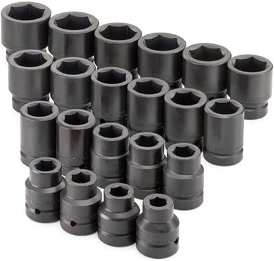 SK Hand Tools 85621 21-Piece 1-Inch Drive 6 Point Standard Fractional Impact Socket Set