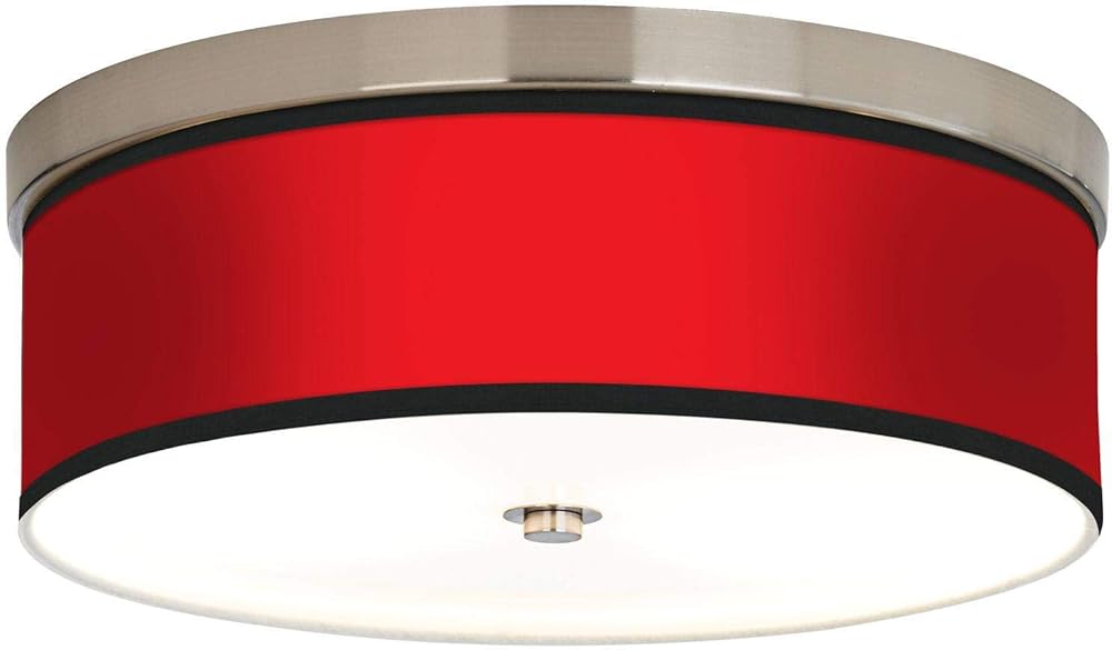 All Red Giclee Energy Efficient Ceiling Light with Print Shade