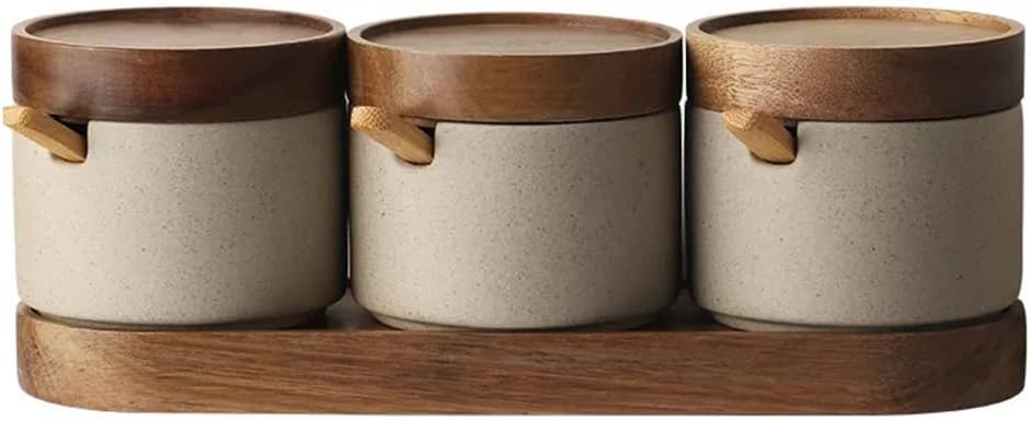 Kitchen ceramic seasoning jar with lid set seasoning pepper storage bottle food container