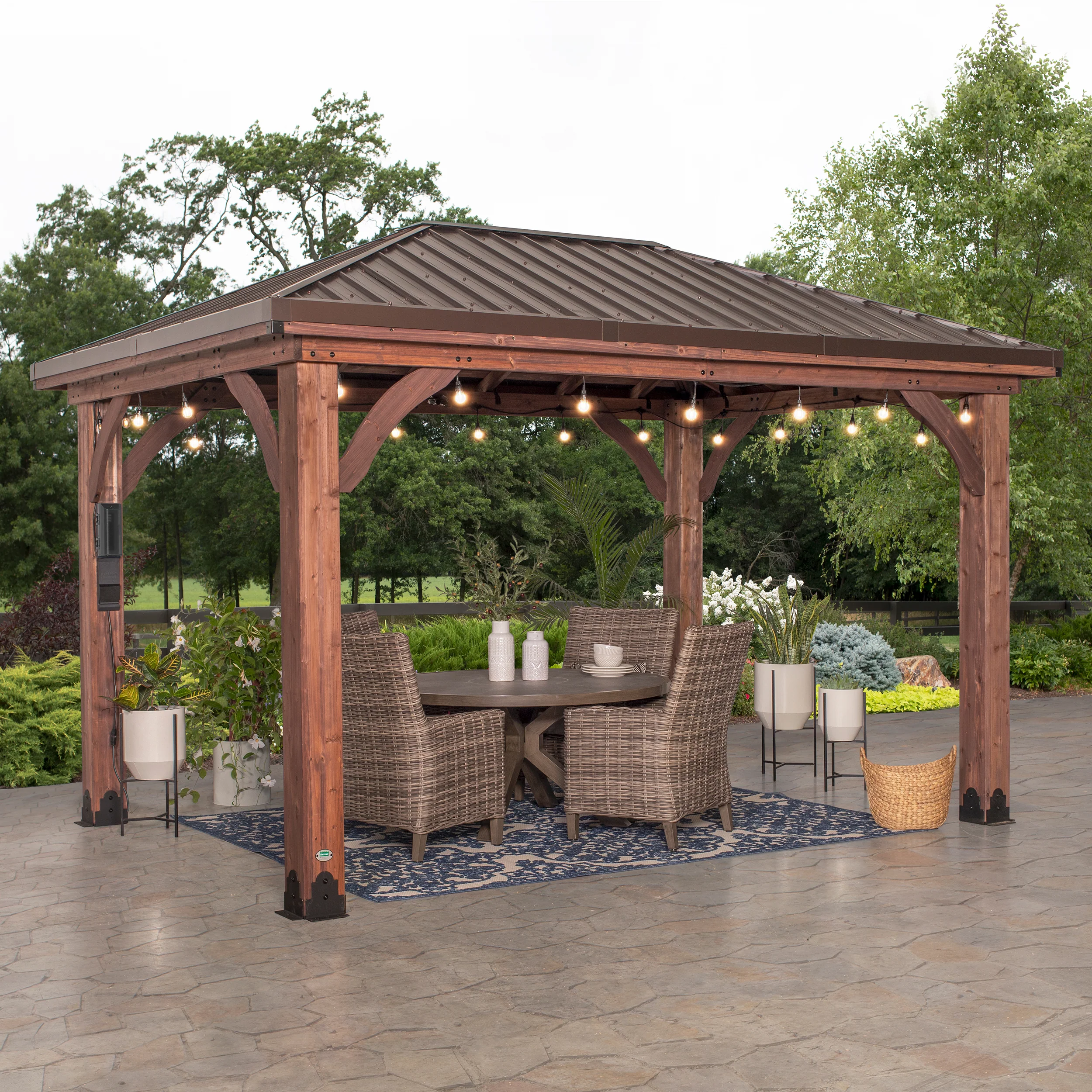 14x10 Cordova Gazebo-Dark Brown