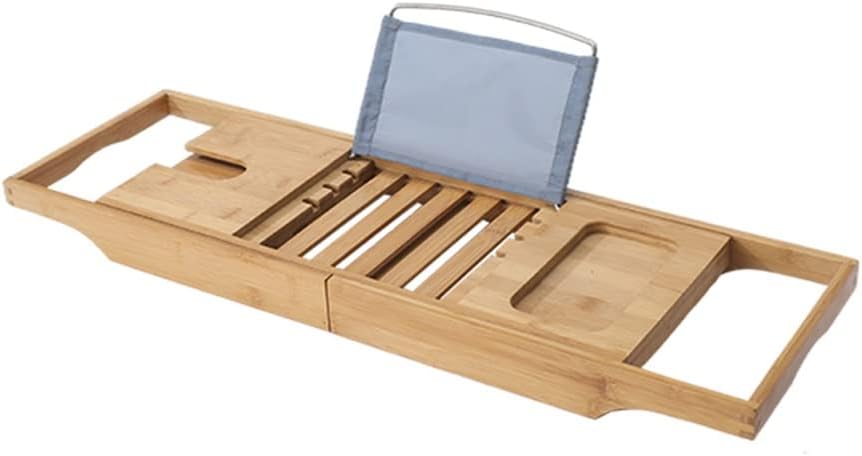 NMZAW-56 Extendable Bath Tray Bathtub Tray Spa Bath Tub Caddy Organizer Book Wine Tablet Holder Reading Rack Bathroom Accessories