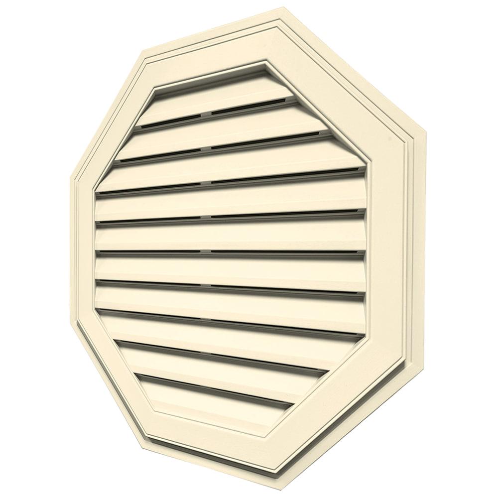 Builders Edge 32-in x 32-in Heritage Cream Octagon Vinyl Gable Louver Vent
