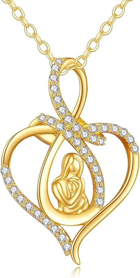 Mothers Day Gifts 14K Solid Yellow Gold Tree of Life/Mom Necklace for Mother, Birthday Gifts for Women