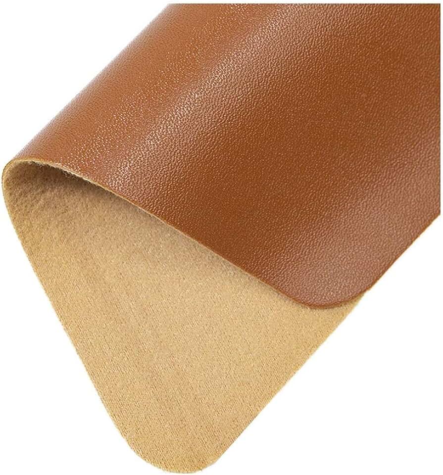 Pu Leather Fabric roll Leatherette Soft Texture Feel Faux Leather Material Upholstery Fabric Heavy Duty Vinyl Thickness 0.6mm by The Metre Wide 138cm 1 Piece=1m (Length)(Size: 1.38x1m) (Color : Brown