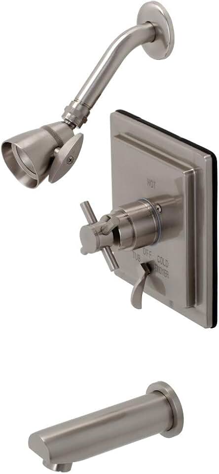 Kingston Brass KB86580DX Tub and Shower Faucet, Brushed Nickel