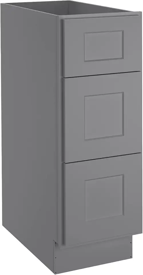 LOVMOR Kitchen Base Cabinets, Drawer Base Cabinet, 3-Drawer,Soft Close Hardware, 24 x 12 x 34.5 inch