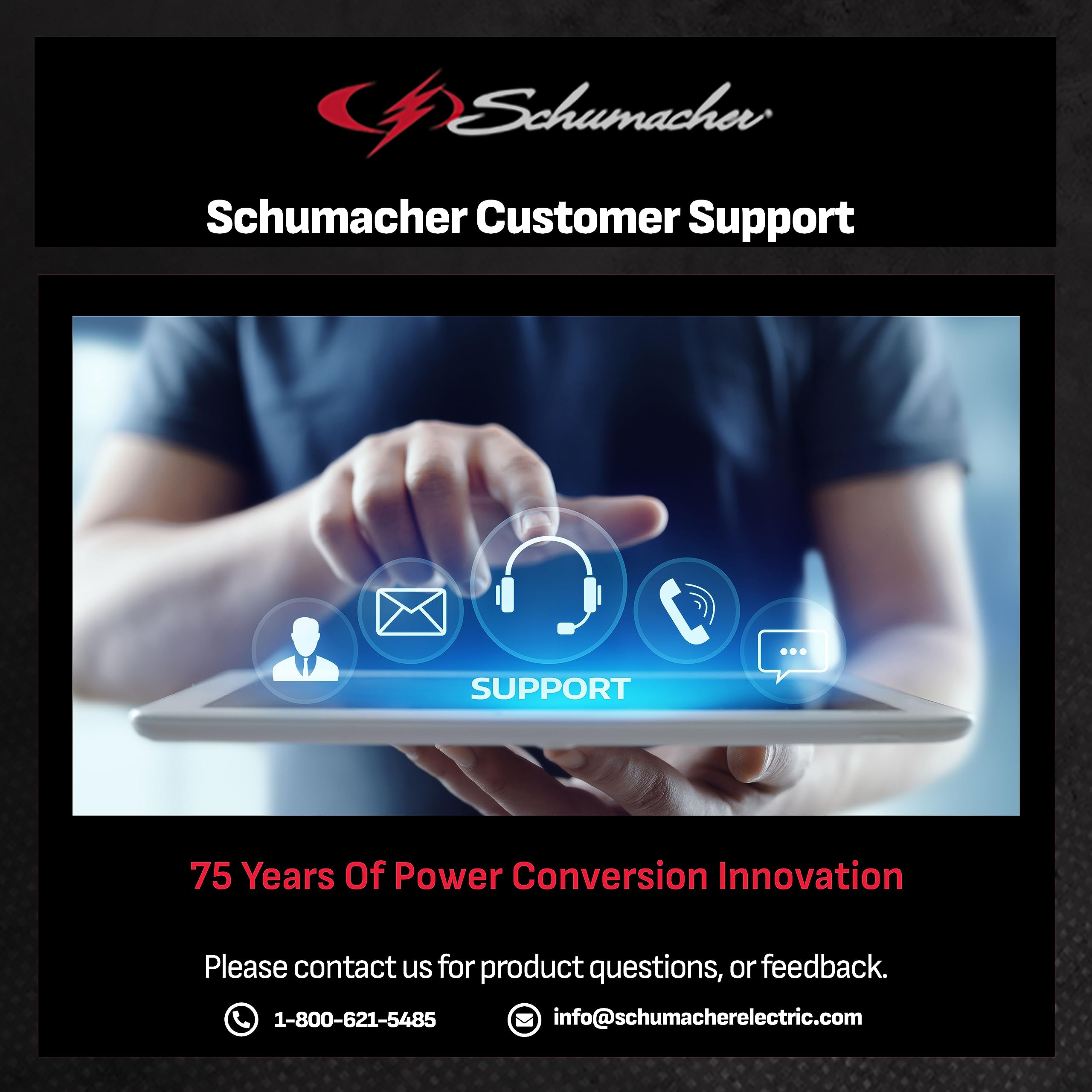 Schumacher SC1281 6/12V Fully Automatic Battery Charger, Engine Starter, Boost Maintainer and Auto Desulfator