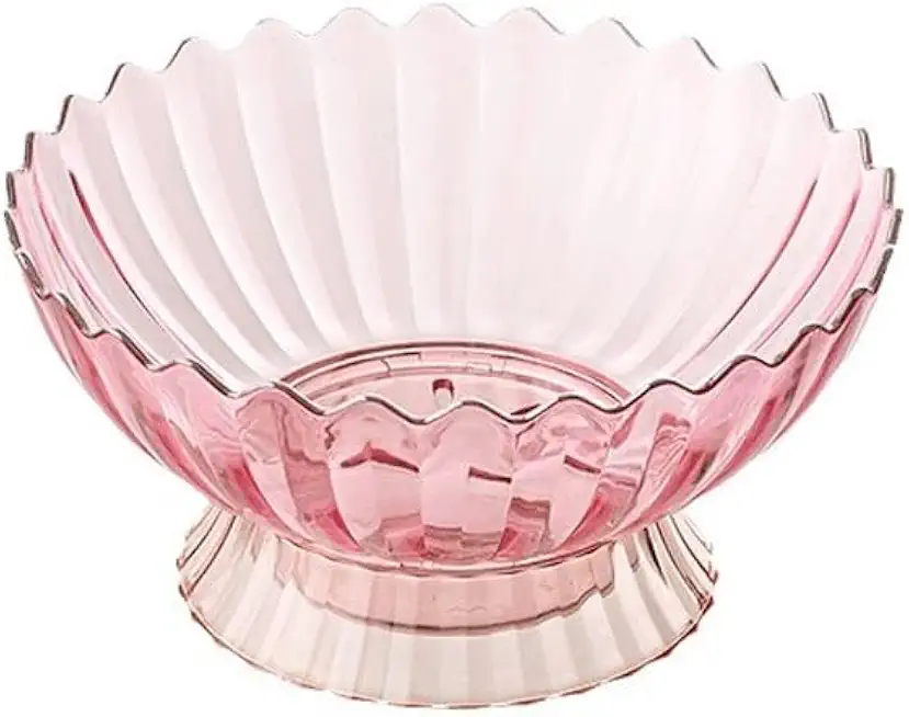 Household transparent thickened plastic fruit plate, living room, kitchen, coffee table, internet celebrity(Color:D), 11.8*29.3cm