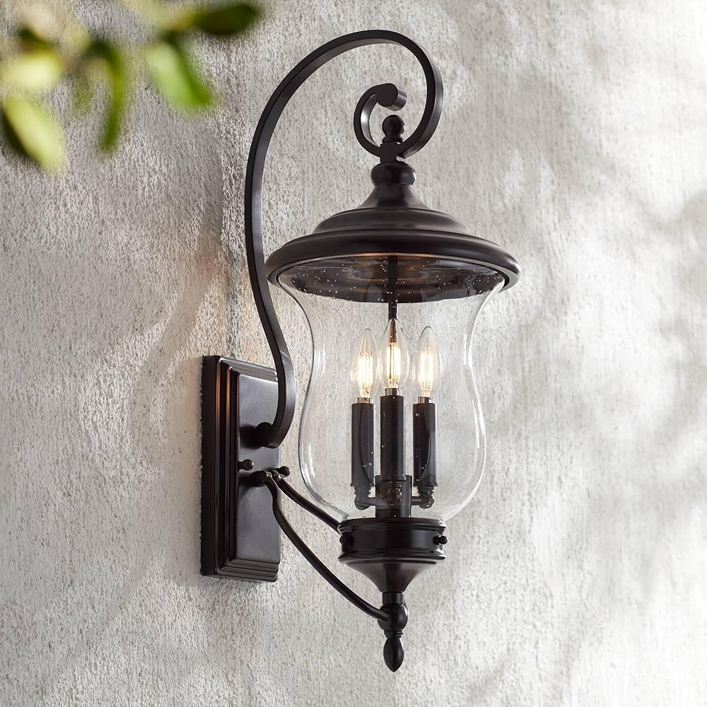 Carriage Traditional Outdoor Wall Light Fixture LED Dimmable Bronze 26 3/4