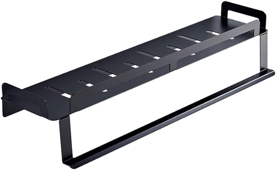 Black Towel Rack Bathroom Rack Towel Rack Stainless Steel Double Folding Towel Rack Bathroom，for Bathroom Kitchen, DNSS-0926