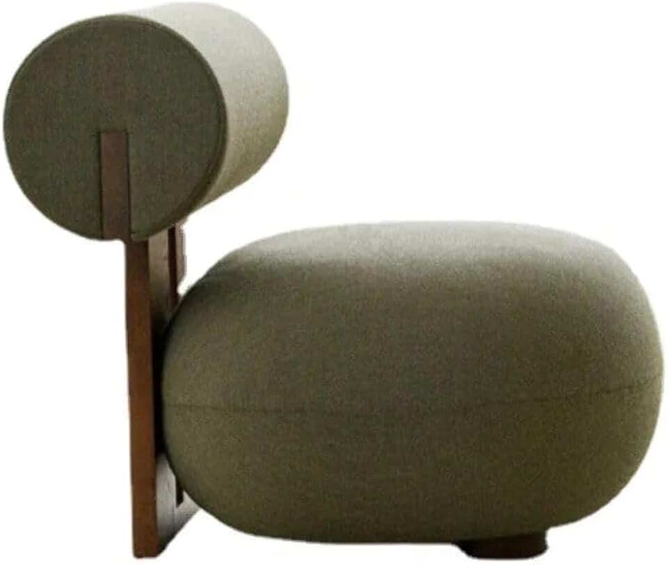 Elegant Cream Wooden Accent Sofa Chair in Green Stylish Wood Crafted Comfort