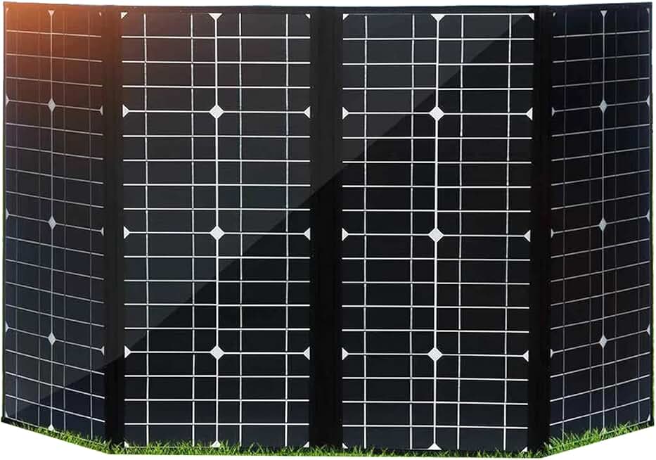 AIZYR 300W 18V Monocrystalline Foldable Solar Panel - Portable olar Power Charger with 5V USB Port for Camping/Boat/RV/Travel/Home Working