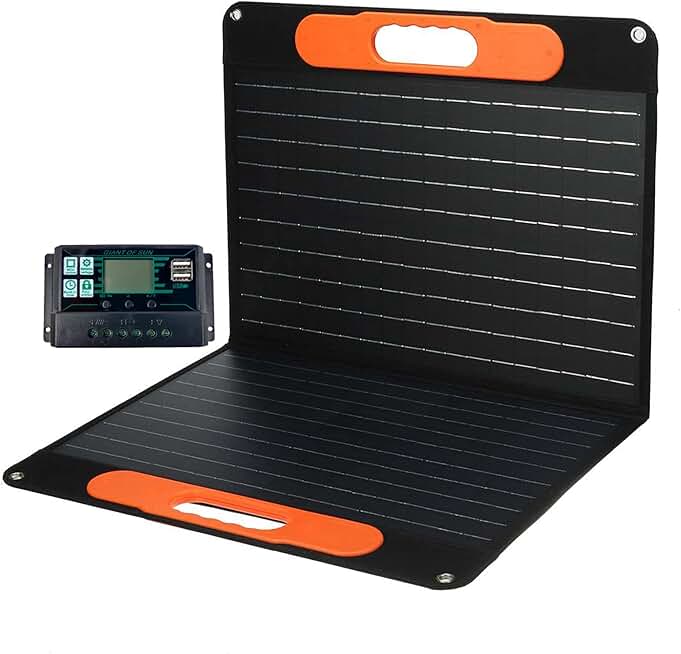 AIZYR 300W Protable Foldable Solar Panel Kit - Dual USB Outdoor Solar Power Battery Charger with Stand for Phone RV Car Camping