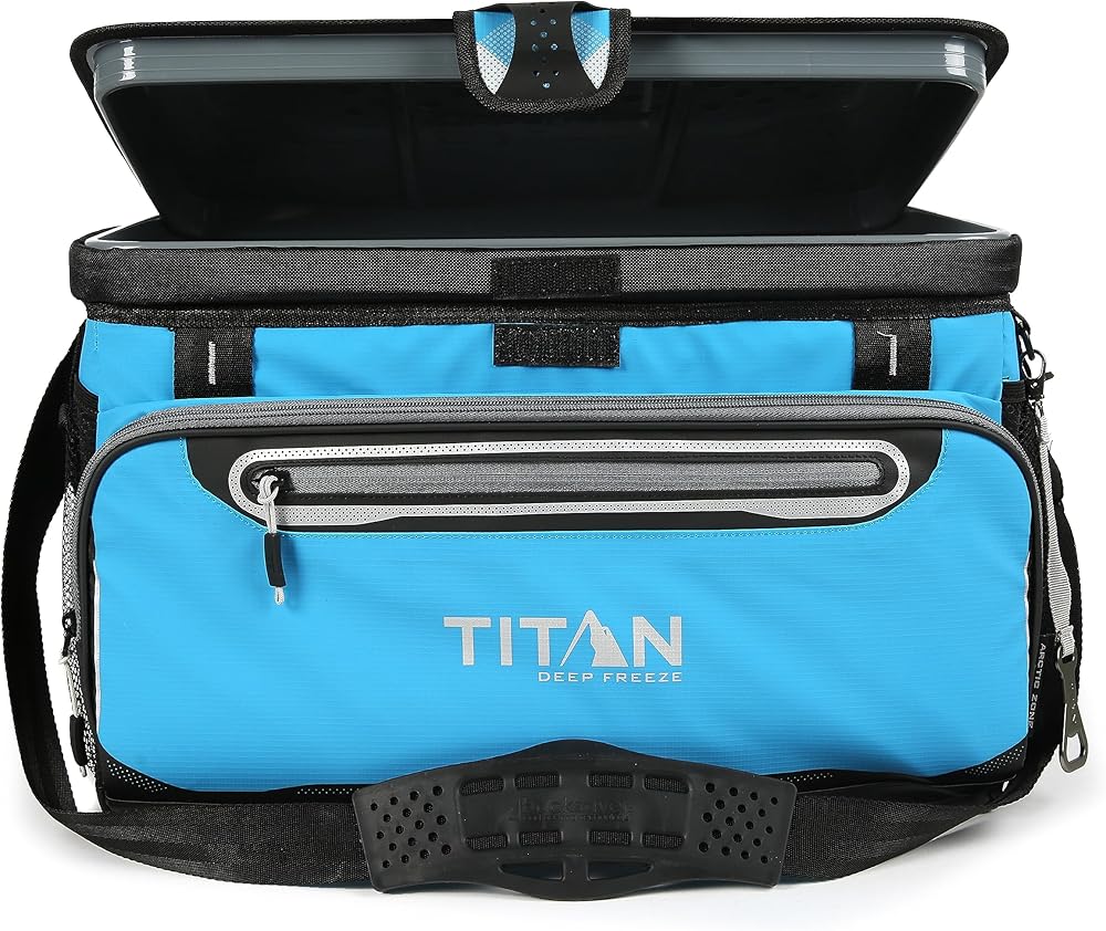 Titan Deep Freeze Cooler Zipperless Hardbody Cooler - Deep Freeze Insulation, HardBody Liner, and SmartShelf