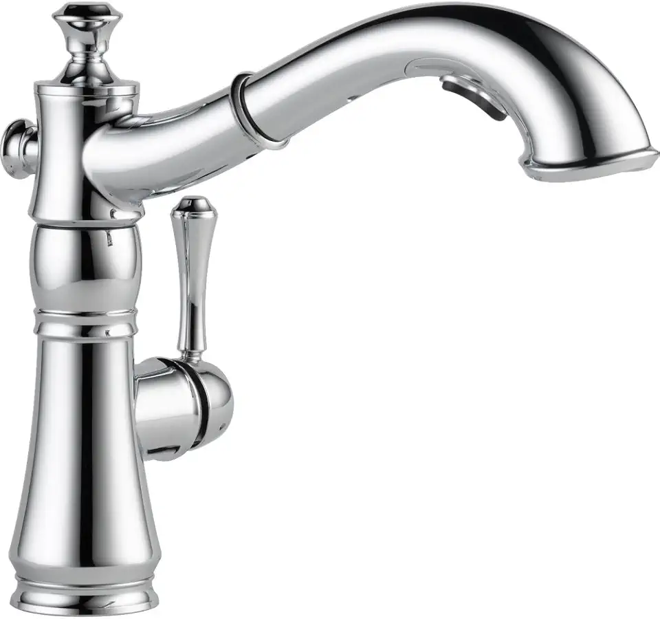 Delta Faucet Cassidy Single-Handle Kitchen Sink Faucet with Pull Out Sprayer and Magnetic Docking Spray Head, Chrome 4197-DST, 12.56 x 4.31 x 12.56 inches