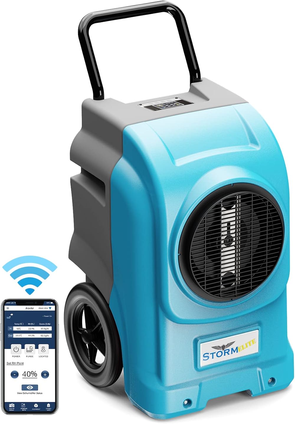 AlorAir 270 Pints Commercial Dehumidifiers Smart Wi-Fi with Pump, Up to 3,000 Sq.Ft Coverage for Large Room or Basements, Industrial Dehumidifier with Drain Hose, 5 Years Warranty, Blue