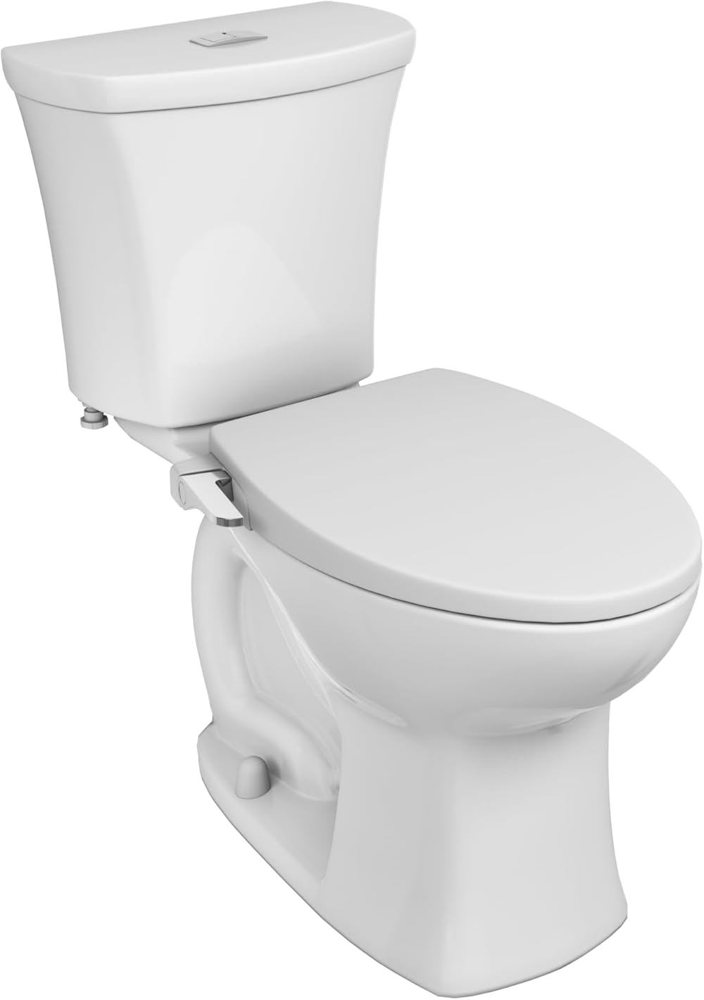 American Standard 608AA003.020 Edgemere Two-Piece Toilet with Bidet Seat and Wax Ring, Elongated Front, Dual Flush, White, 1.1-1.6 gpf